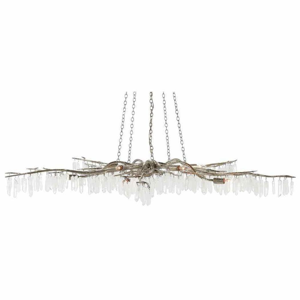 Textured Silver Natural Forest Light Silver Chandelier Chandeliers Sideboards and Things By Currey & Co