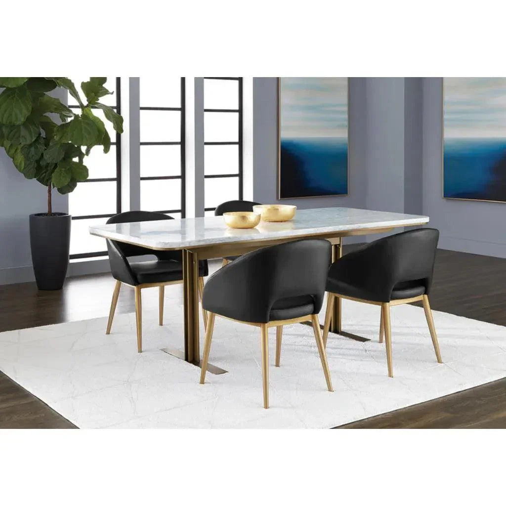 SUNPAN Thatcher Leather Armless Dining Armchair