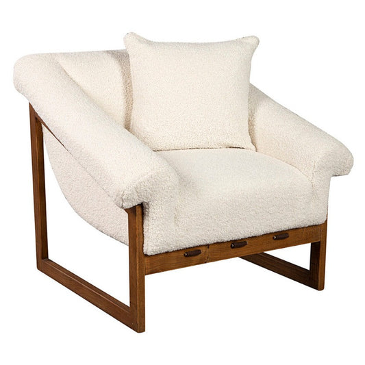 Thatcher White Boucle Accent Chair-Accent Chairs-Furniture Classics-Sideboards and Things