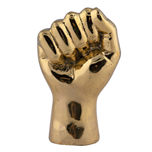 The Solidarity Fist Antique Brass Sculpture-Statues & Sculptures-Noir-Sideboards and Things