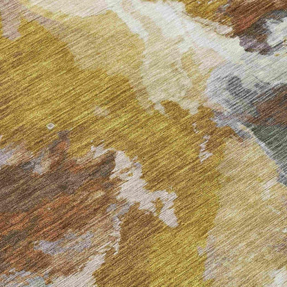 LOOMLAN Rugs Theodara Gold Washable Indoor-Outdoor Rug