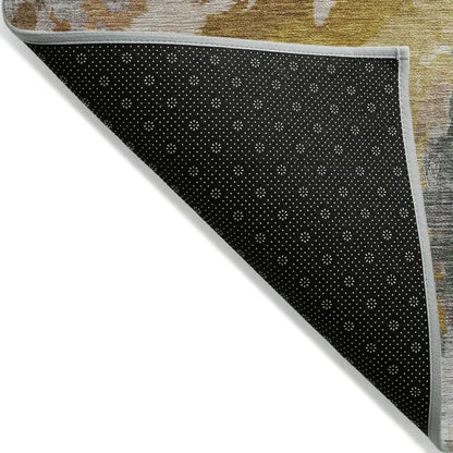 LOOMLAN Rugs Theodara Gold Washable Indoor-Outdoor Rug