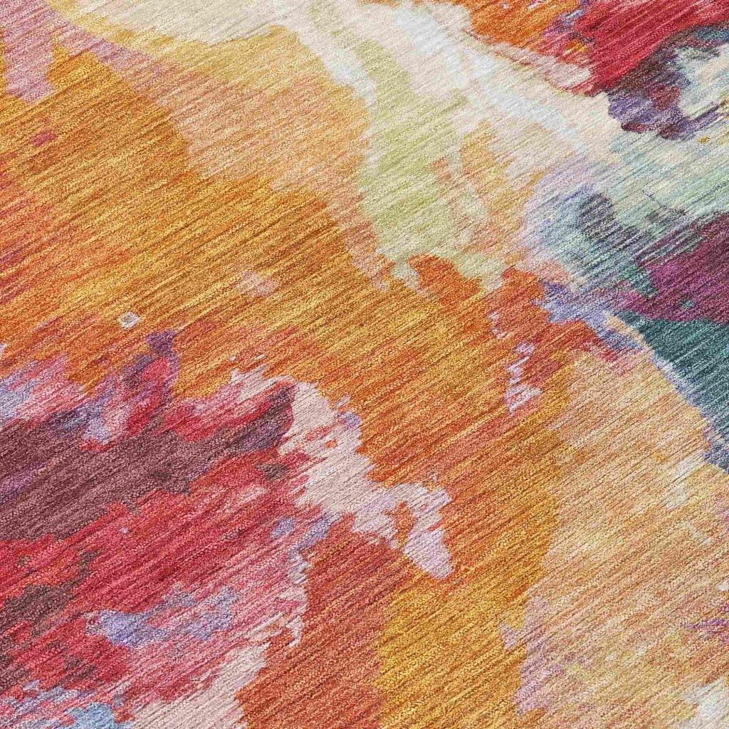 Theodara Orange Washable Indoor - Outdoor Rug - LOOMLAN - LOOMLAN Rugs - Outdoor Rugs
