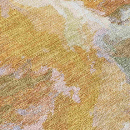 LOOMLAN Rugs Theodara Rust Washable Indoor-Outdoor Rug
