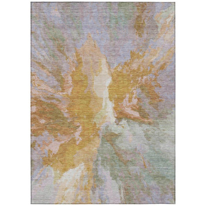 LOOMLAN Rugs Theodara Rust Washable Indoor-Outdoor Rug