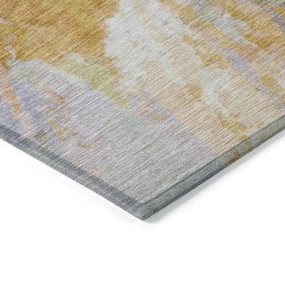 LOOMLAN Rugs Theodara Rust Washable Indoor-Outdoor Rug