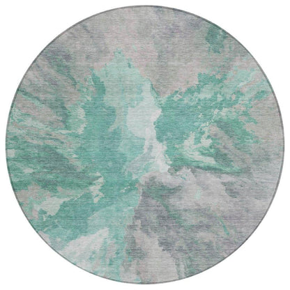 LOOMLAN Rugs Theodara Teal Washable Indoor-Outdoor Rug