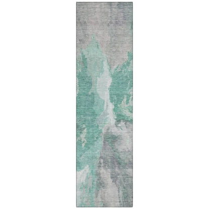 LOOMLAN Rugs Theodara Teal Washable Indoor-Outdoor Rug
