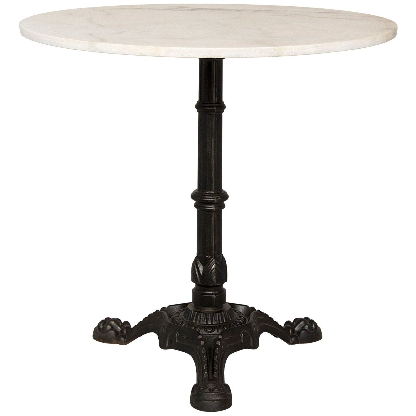 Theresia Iron and Marble Round Side Table-Side Tables-Noir-Sideboards and Things