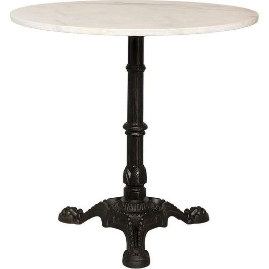 Noir Theresia Iron and Marble Round Side Table