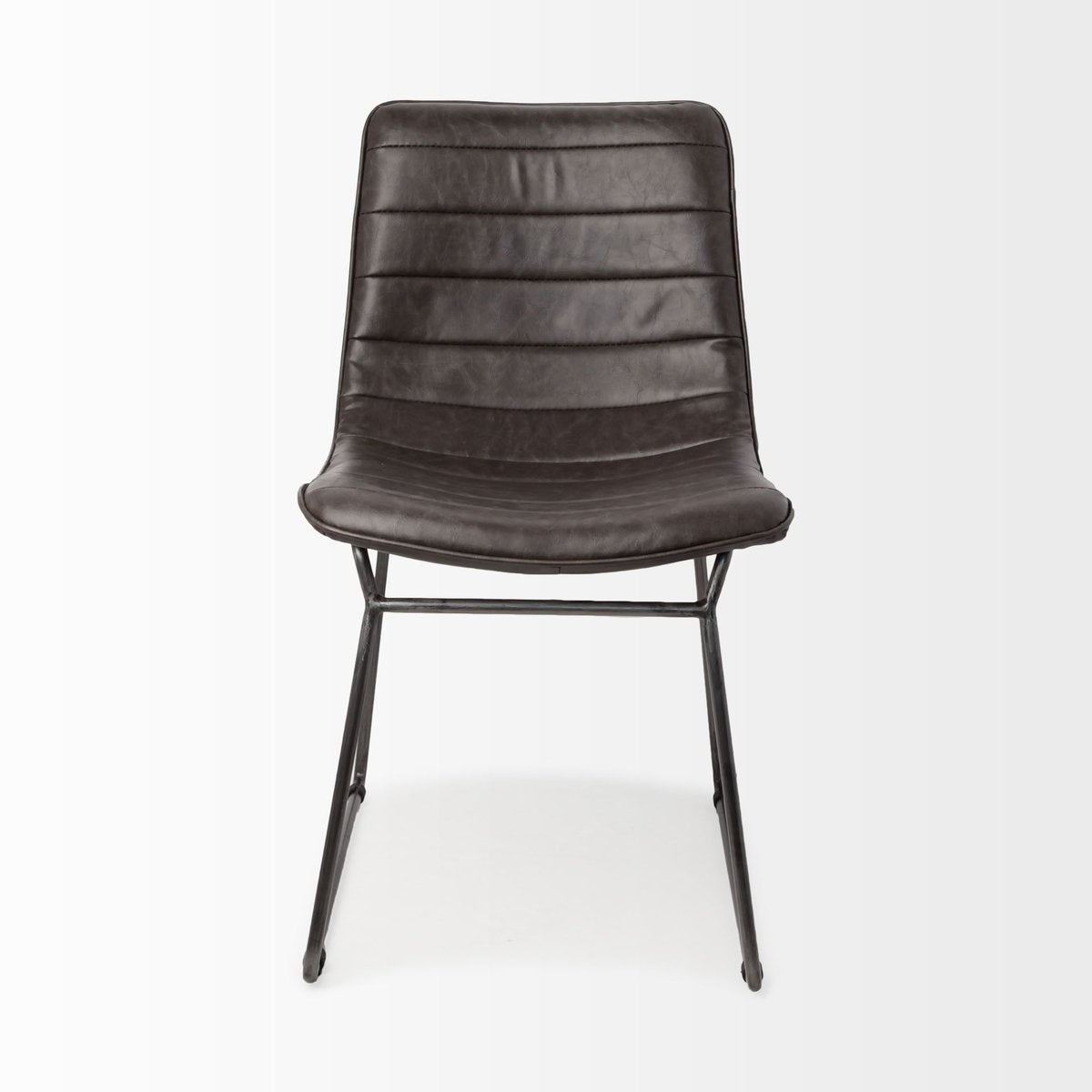 Mercana Thornton Faux Leather Armless Dining Chair 2PC