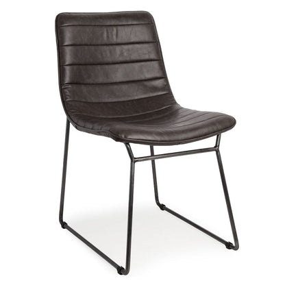 Mercana Thornton Faux Leather Armless Dining Chair 2PC