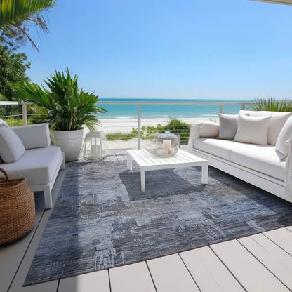 LOOMLAN Rugs Thornyx Gray Washable Indoor-Outdoor Rug