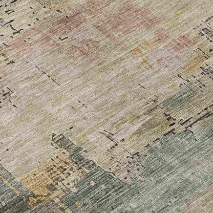 LOOMLAN Rugs Thornyx Green Washable Indoor-Outdoor Rug