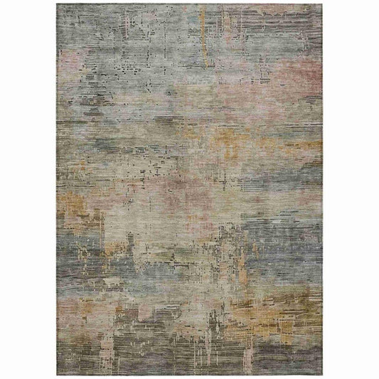 LOOMLAN Rugs Thornyx Green Washable Indoor-Outdoor Rug