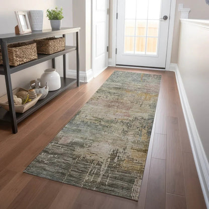 LOOMLAN Rugs Thornyx Green Washable Indoor-Outdoor Rug