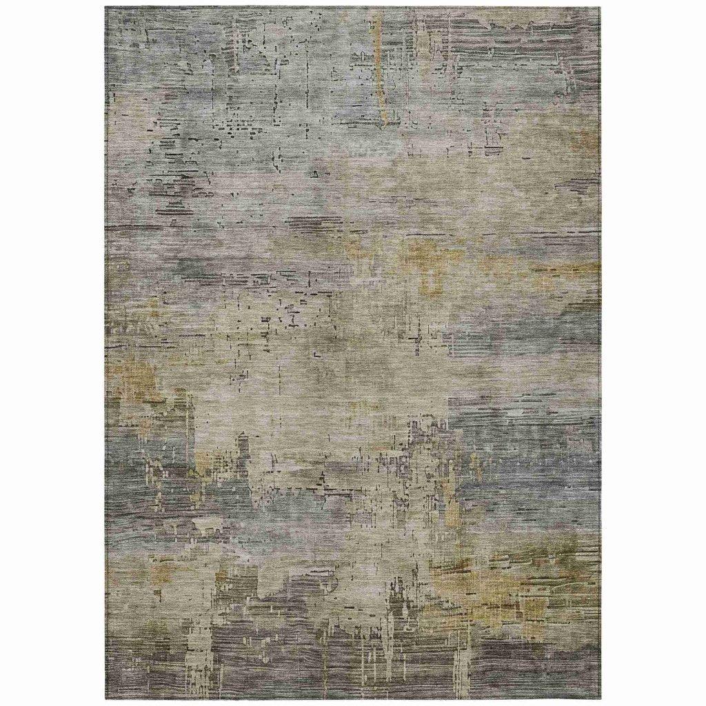 LOOMLAN Rugs Thornyx Pewter Washable Indoor-Outdoor Rug