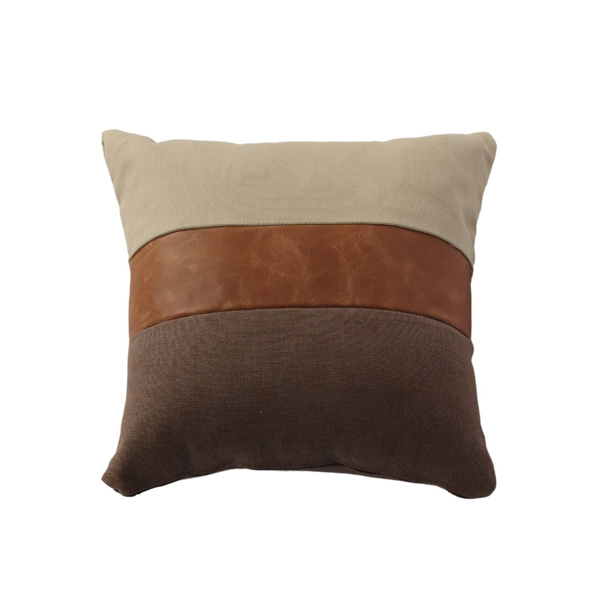 LH Home Three Tone Leather Decorative Throw Pillow