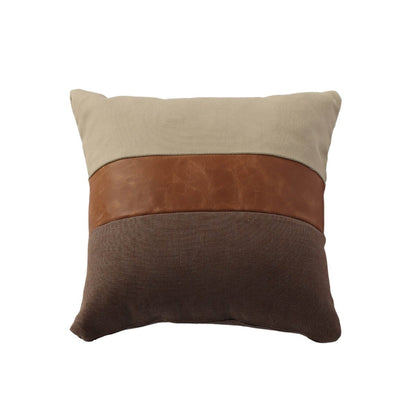 LH Home Three Tone Leather Decorative Throw Pillow