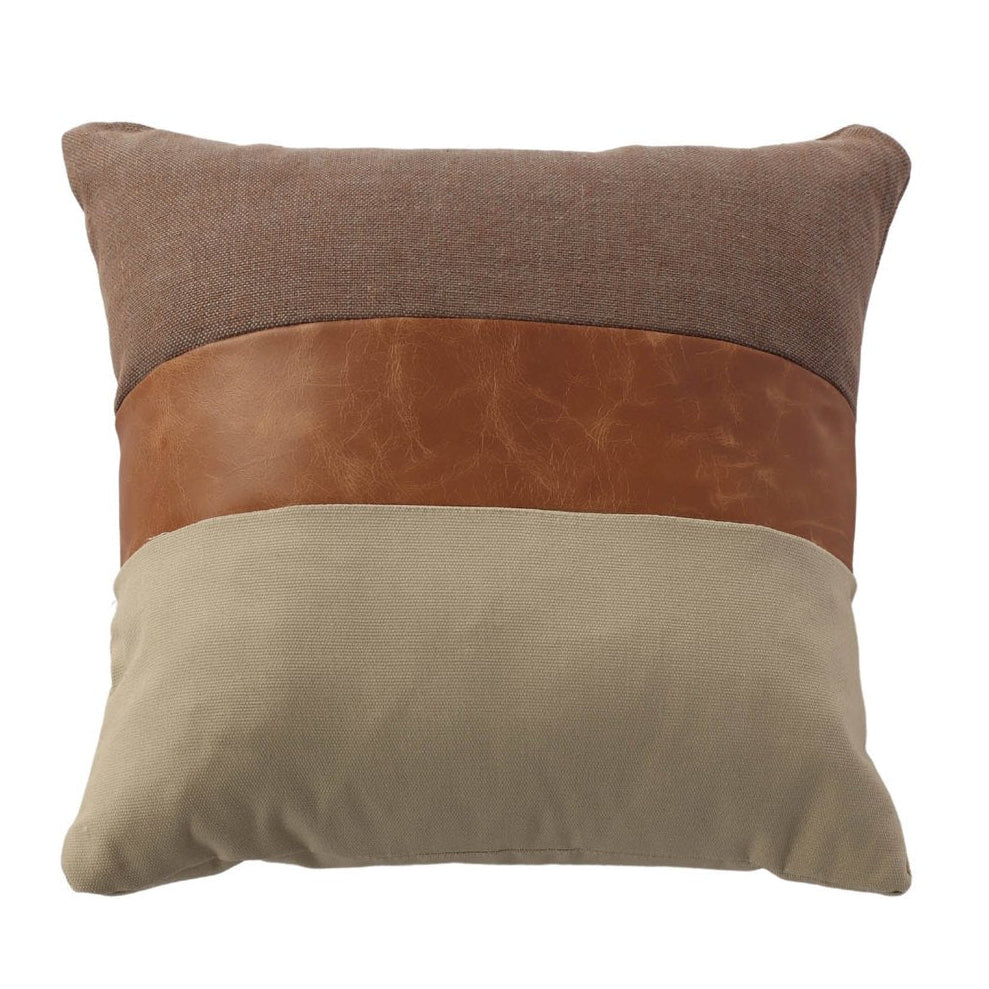 LH Home Three Tone Leather Decorative Throw Pillow