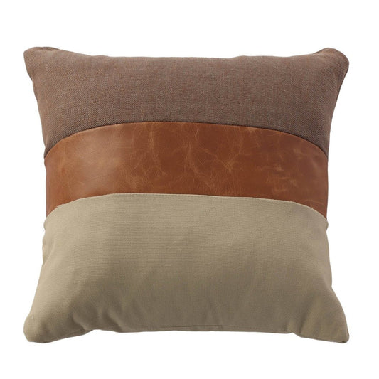 LH Home Three Tone Leather Decorative Throw Pillow