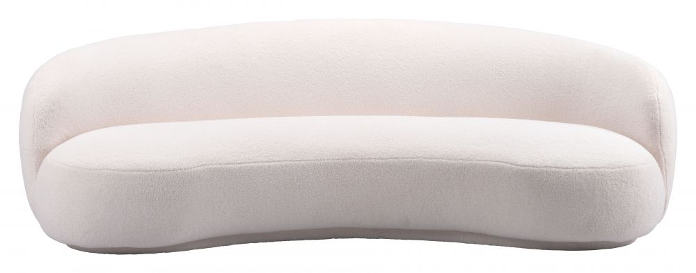 Zuo Modern Tibet Shearling Fabric Cream Sofa