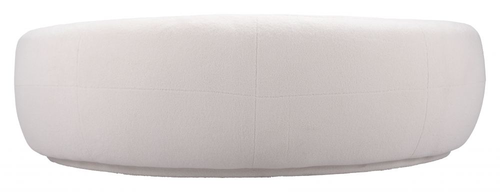 Zuo Modern Tibet Shearling Fabric Cream Sofa