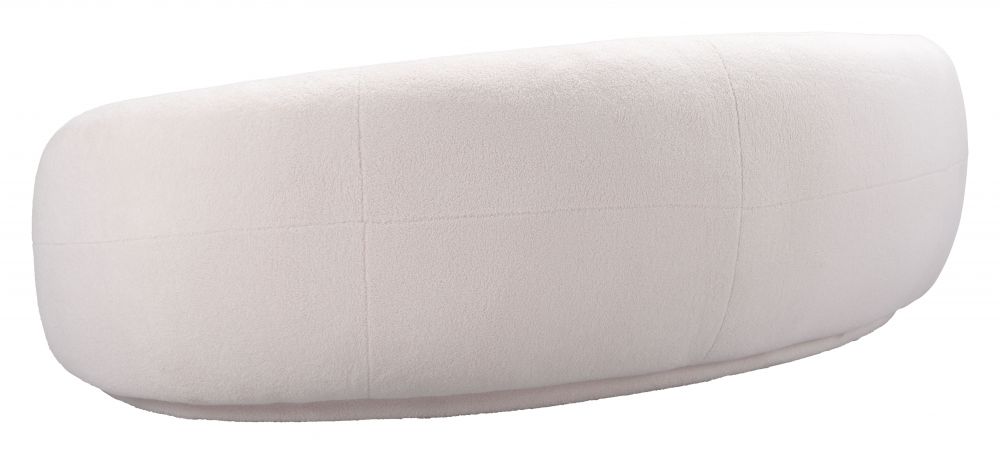 Zuo Modern Tibet Shearling Fabric Cream Sofa