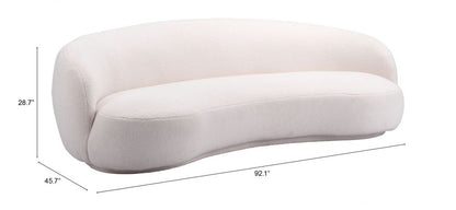 Zuo Modern Tibet Shearling Fabric Cream Sofa