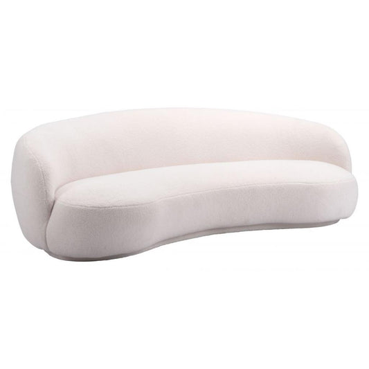 Zuo Modern Tibet Shearling Fabric Cream Sofa