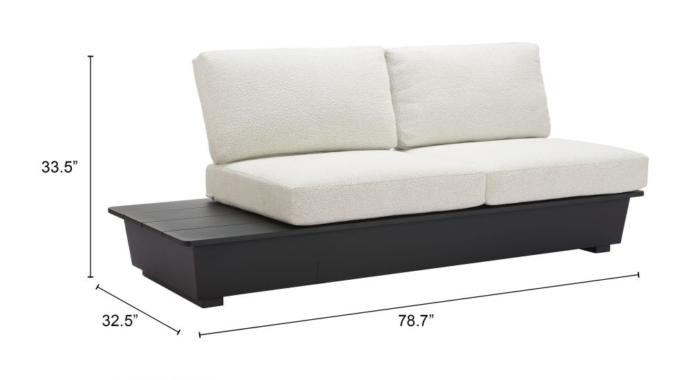 Zuo Modern Tien Olefin Fabric Outdoor Loveseat