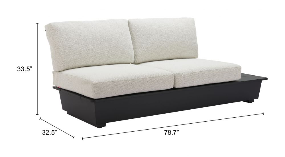 Zuo Modern Tien Olefin Fabric Outdoor Loveseat