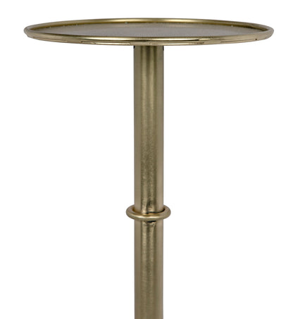 Tini Steel Round Side Table With Brass Finish-Side Tables-Noir-Sideboards and Things