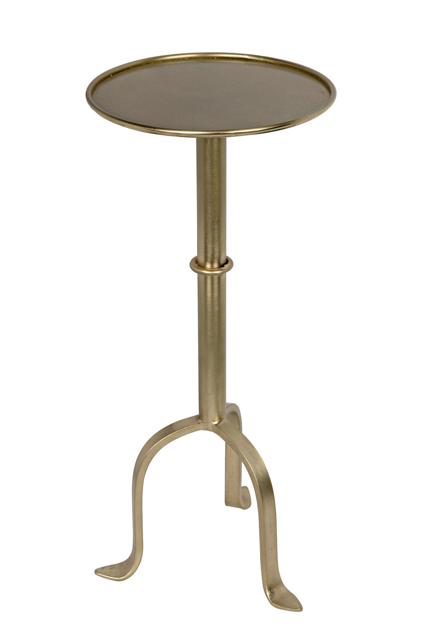 Tini Steel Round Side Table With Brass Finish-Side Tables-Noir-Sideboards and Things