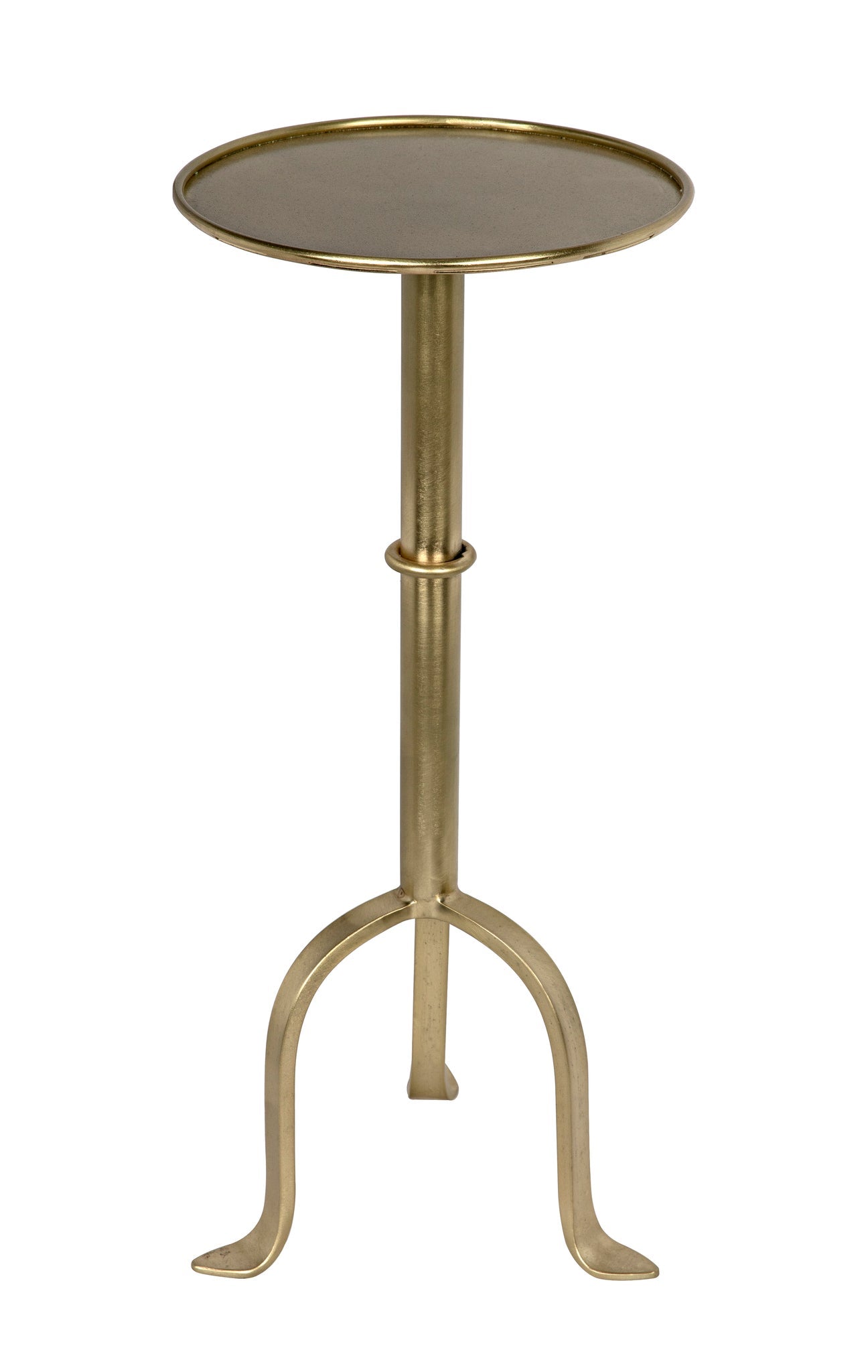 Tini Steel Round Side Table With Brass Finish-Side Tables-Noir-Sideboards and Things