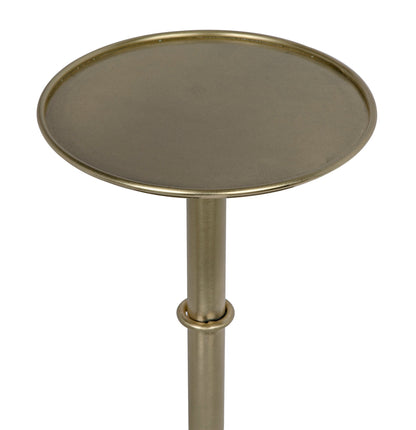 Tini Steel Round Side Table With Brass Finish-Side Tables-Noir-Sideboards and Things