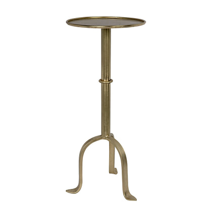 Tini Steel Round Side Table With Brass Finish-Side Tables-Noir-Sideboards and Things