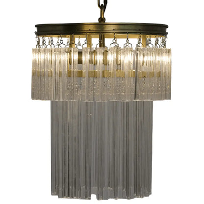 Toby Chandelier, Antique Brass and Crystal