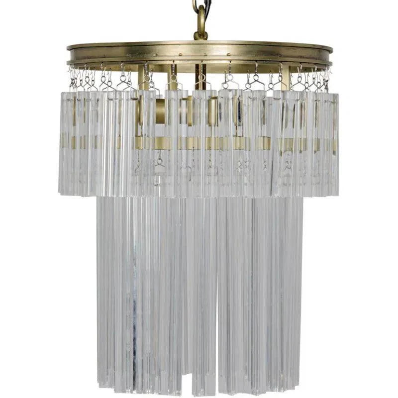 Toby Chandelier, Antique Brass and Crystal