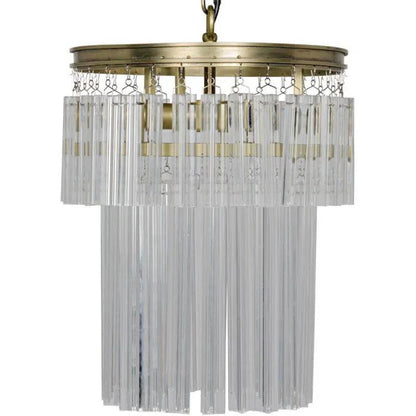 Toby Chandelier, Antique Brass and Crystal