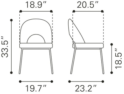 Zuo Modern Torrey Printed Fabric Dining Chair 2PC