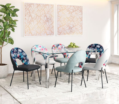 Zuo Modern Torrey Printed Fabric Dining Chair 2PC