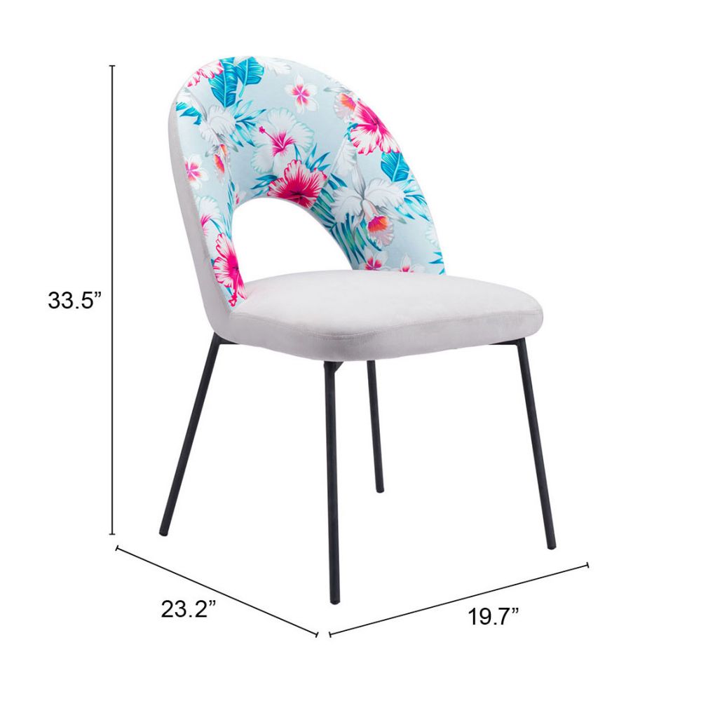 Zuo Modern Torrey Printed Fabric Dining Chair 2PC