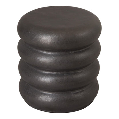 Emissary Torus Matte Black Ceramic Garden Stool