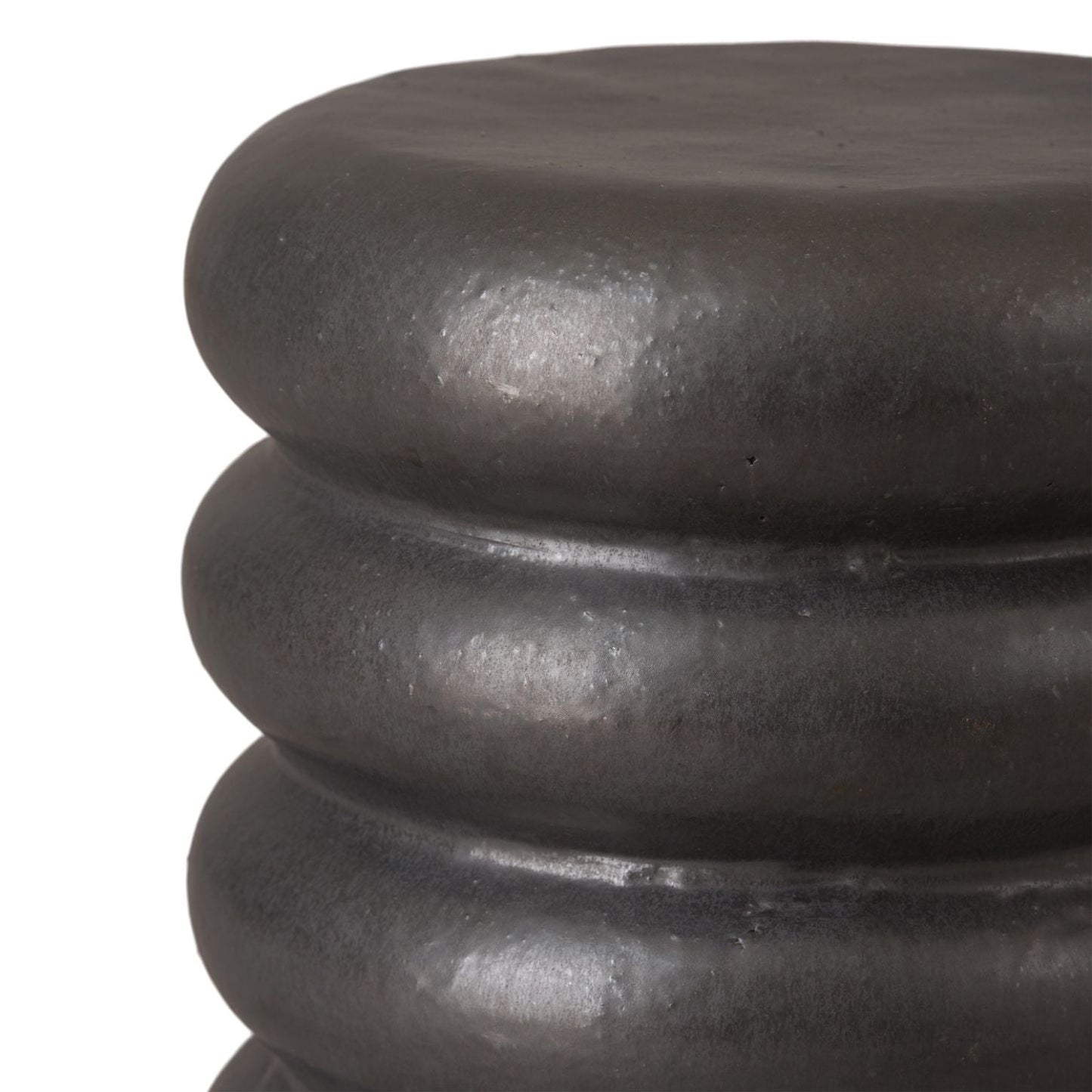 Emissary Torus Matte Black Ceramic Garden Stool