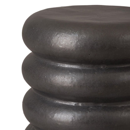 Emissary Torus Matte Black Ceramic Garden Stool