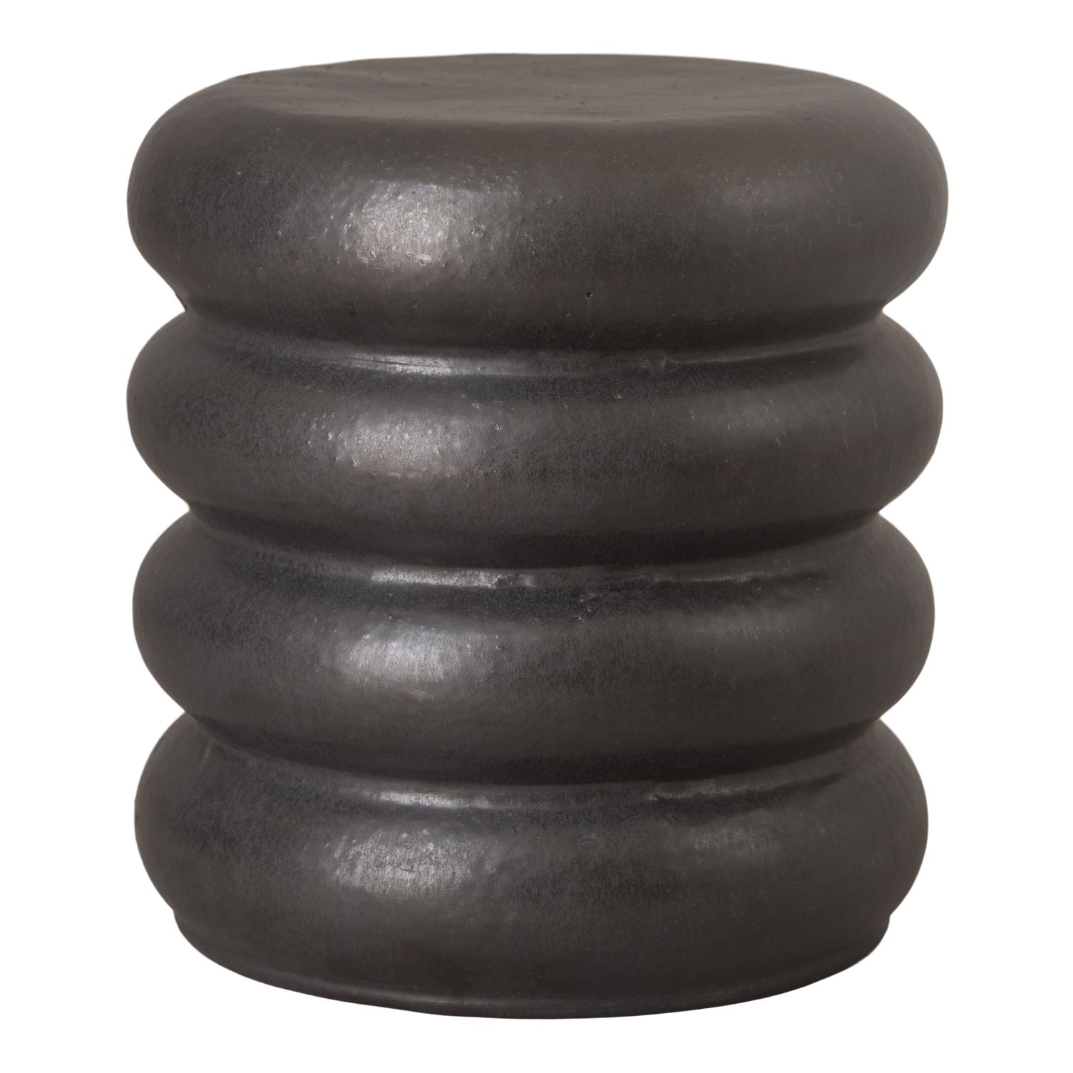 Emissary Torus Matte Black Ceramic Garden Stool