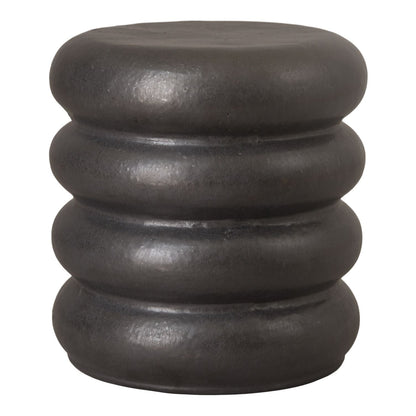 Emissary Torus Matte Black Ceramic Garden Stool