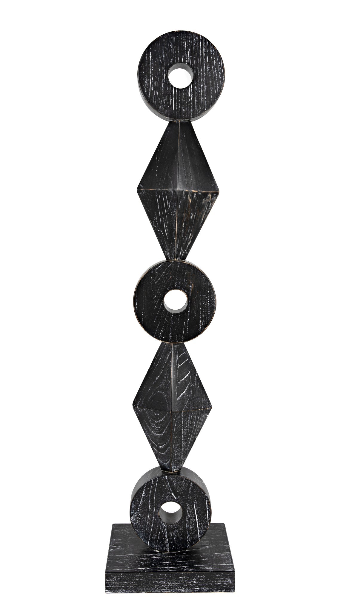 Totem Cinder Black Sculpture-Statues & Sculptures-Noir-Sideboards and Things