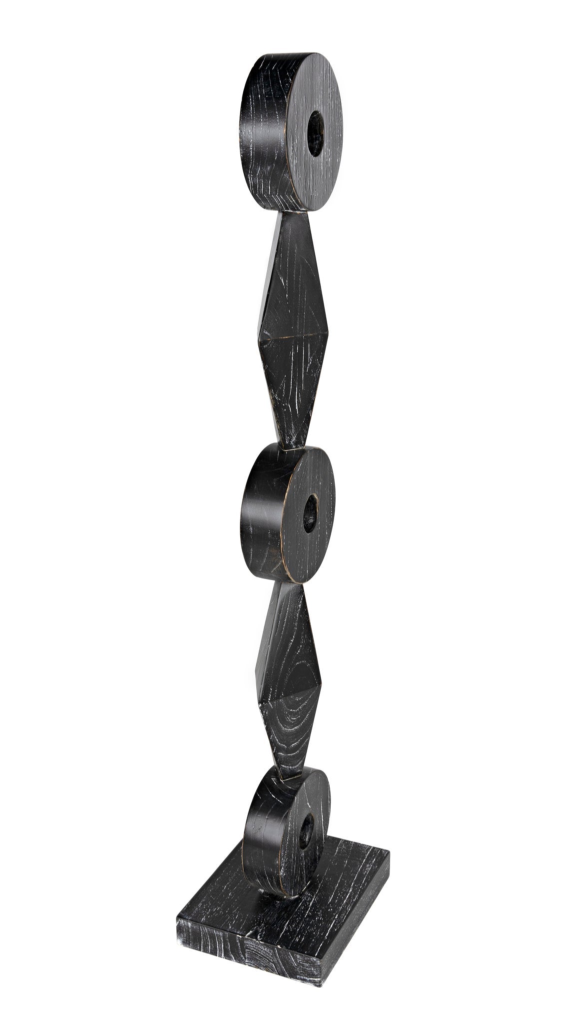 Totem Cinder Black Sculpture-Statues & Sculptures-Noir-Sideboards and Things